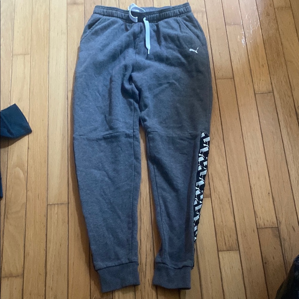 Puma Charcoal Joggers with Logo Detail